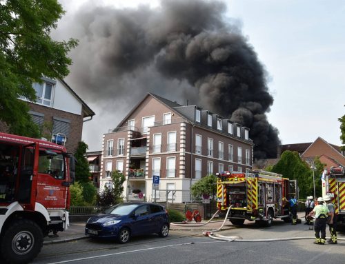 Großbrand in Winsen – 17 Feuerwehren mit 250 Feuerwehrleuten im Einsatz – drei Gebäude evakuiert
